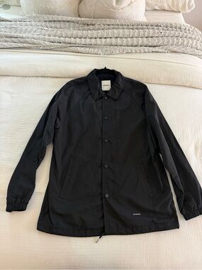 Sandro Black Men's Button-Front Raincoat